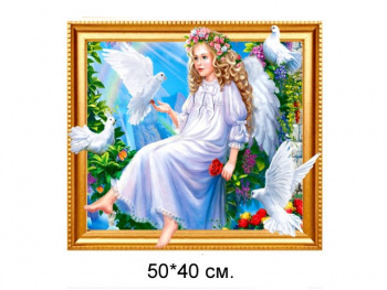 Алмазная мозаика арт. HWA2017 Девочка-ангел 40*50 полная выкладка на подрамнике.