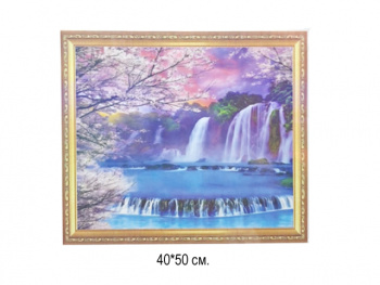 Алмазная мозаика арт. GLE77756 Водопад 40*50 полная выкладка на подрамнике