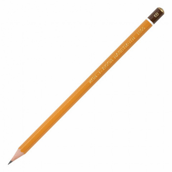 Карандаш чернографитный KOH-I-NOOR 1500, 1 шт., 6B, корпус желтый, заточенный, 150006B01170RU Карандаш чернографитный KOH-I-NOOR 1500, 1 шт., 6B, корпус желтый, заточенный, 150006B01170RU