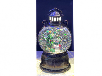 Фонарь Новогодний арт. 9181C-601 "Снеговик у елки" свет 20 см в кор.