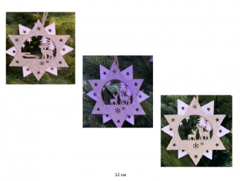 Игрушка-подвеска арт. LC20-011-601 В ассортименте дерев. (12 шт.) в пак.