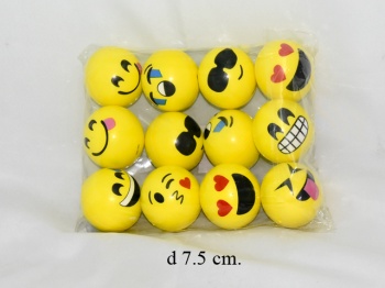 Мяч пвх арт. 23760C"смайл d7,6см (12шт.) в пак.(48шт/бл24) Мяч пвх арт. 23760C"смайл d7,6см (12шт.) в пак.(48шт/бл24)