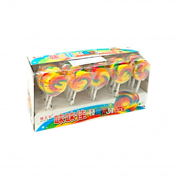 Конфета арт. 170620 Леденец Радужный на палочке ассорти 30 шт. в открытой кор.*