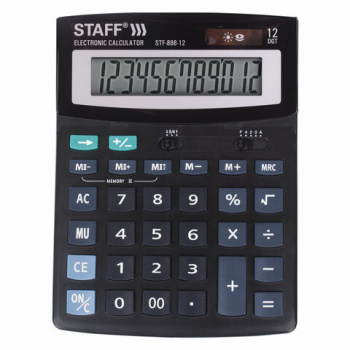 Калькулятор настольный STAFF STF-888-12 (200х150 мм), 12 разрядов, двойное питание, 250149 Калькулятор настольный STAFF STF-888-12 (200х150 мм), 12 разрядов, двойное питание, 250149