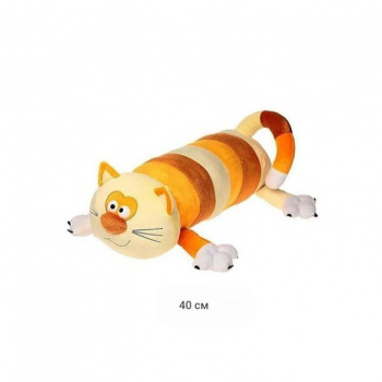 им Обнимашка арт. 13668-2-209 Кошка полосатая в желтых тонах с выпуклыми глазами 40 см в пак.