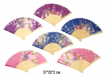 Веер арт. 2025-101 Цветы в светлой гарде цвета микс=