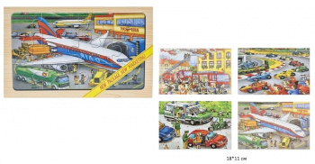 Деревянная игрушка арт. 5588-68-5 Пазл Транспорт Набор 4 шт. в кор.)