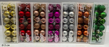 Шары арт. WL3024-601 Набор 24 шт. d-3 см в кор. цвета микс