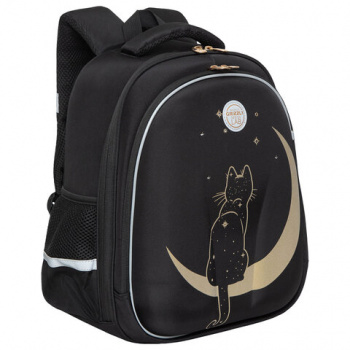 Ранец GRIZZLY анатомическая спинка, c брелоком, для девочек, "NIGHT CAT", 36х28х20 см, RAz-286-1/1 Ранец GRIZZLY анатомическая спинка, c брелоком, для девочек, "NIGHT CAT", 36х28х20 см, RAz-286-1/1