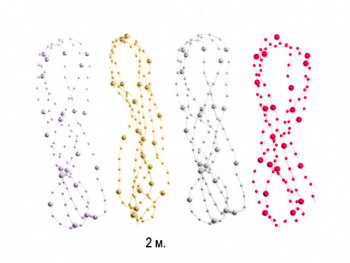 Бусы арт. 0711-601 Круглые цвета микс 2 м Набор 24 шт. в пак