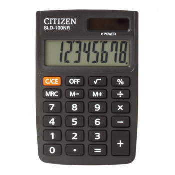Калькулятор карманный CITIZEN SLD-100NR (90х60 мм), 8 разрядов, двойное питание (в упаковке 2 шт.)