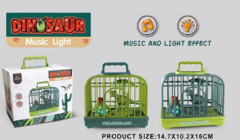 Динозавр арт. 013 В клетке на батар. свет, музыка в кор.) Динозавр арт. 013 В клетке на батар. свет, музыка в кор.)