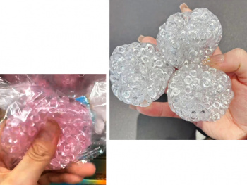 Мяч жид. арт. 209100 Мягкие жемчужины цвета микс в пак.