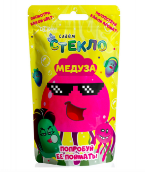 Слайм Стекло "Медуза", 150г розовый неон Слайм Стекло "Медуза", 150г розовый неон