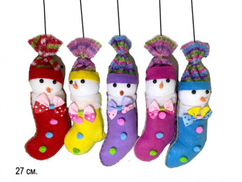 им Снеговик арт. 1107-601 Новогодний носок цвета микс 27 см в пак. им Снеговик арт. 1107-601 Новогодний носок цвета микс 27 см в пак.