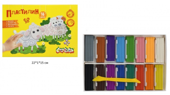 км_Пластилин арт. ПКМ16 Каляка-Маляка 16 цв. 240 г ассорти со стеком