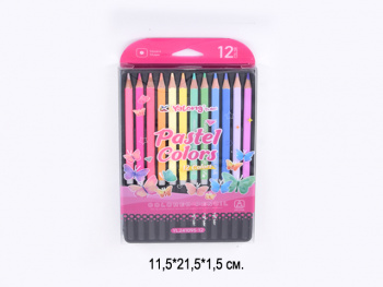 кц_Карандаши цветные арт. YL241095-12 Набор 12 пастельных цветов на листе