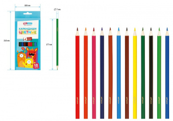 кв_Карандаши цветные арт. CP_41030 ArtSpace "Монстрики", 12цв. заточен. картон европодвес
