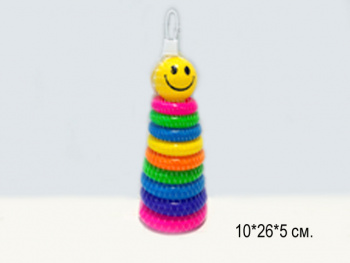 Пирамидка арт. 3321-23 Смайлик 9 колец в сетке•