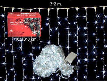 Гирлянда электр. арт. 16501-2 "Водопад" белая 3х2 м в кор. Гирлянда электр. арт. 16501-2 "Водопад" белая 3х2 м в кор.