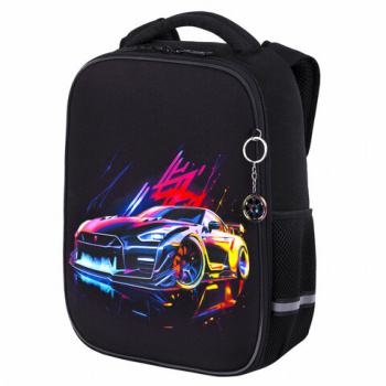 Ранец BRAUBERG LIGHT, 1 отделение, с брелоком, "Neon drift", 36х26х13 см, 272027 Ранец BRAUBERG LIGHT, 1 отделение, с брелоком, "Neon drift", 36х26х13 см, 272027
