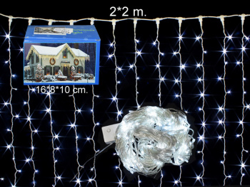 Гирлянда электр. арт. 17501-2 "Водопад" белая 2х2 м в кор.