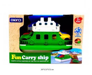 Набор для купания арт. 8007 Корабль с машинами в кор._