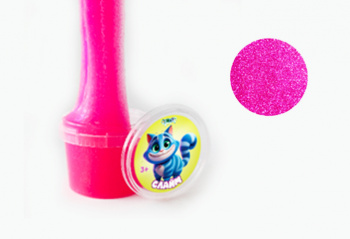 Слайм "Стекло" розовый неон с блестками, 90 гр