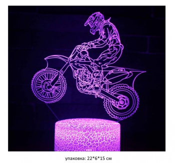 Ночник арт. 81320 Лампа 3D "Спортбайк" в кор.