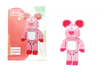 Конструктор арт. 7704-805 Микро Медведь красный 1580 дет. в кор.