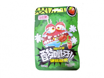 Конфета арт. 680562-2 "Клубника" кислая 22 г 20 шт. упаковка