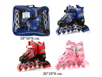 Ролики арт. 23624SC" PVC 1 кол свет, 3 цвета, р.S /6шт//бл./ Ролики арт. 23624SC" PVC 1 кол свет, 3 цвета, р.S /6шт//бл./