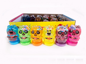 Лизун арт. 2025-6/06020 Панда-Медведь с шариками (24 шт.) шоубокс=