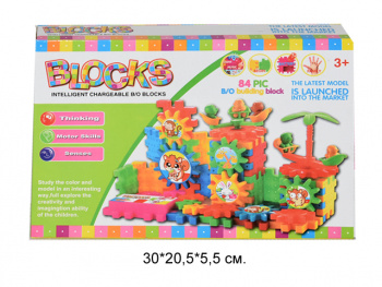 Конструктор арт. 2016 Блоки и шестеренки 84 дет. в кор._/60 шт./