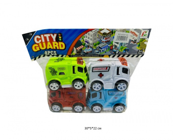 Набор машин арт. RS66-90 Городские спецслужбы 4 шт. в пак.• Набор машин арт. RS66-90 Городские спецслужбы 4 шт. в пак.•