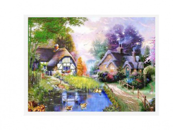 Картина по номерам арт. RA73858 Домики у пруда 40*50 в кор.