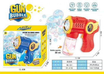 Пистолет арт. 061-805 Бластер и мыльные пузыри цвета микс в кор.