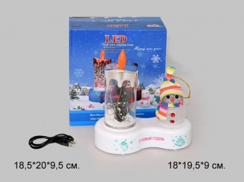 Светильник арт. 7047-13 Снеговик и свеча+USB в кор. Светильник арт. 7047-13 Снеговик и свеча+USB в кор.
