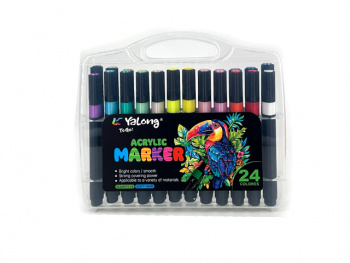 кц_Маркеры арт. YL245111-24 Акриловые 24 шт. в прозрачном кейсе кц_Маркеры арт. YL245111-24 Акриловые 24 шт. в прозрачном кейсе
