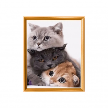 Алмазная мозаика арт. GLE73948 Три кота 40*50 полная выкладка на подрамнике