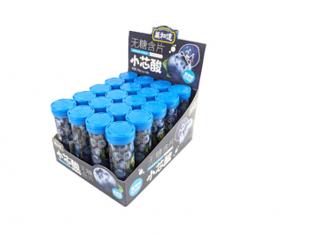 Конфета арт. 95803/95766 "Черника" кислая без сахара в баночке 20 шт. упаковка