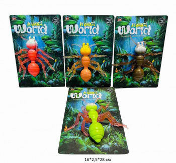 Антистресс арт. 139-4 Муравей цвета микс на листе•