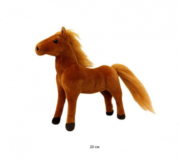 им Лошадь арт. MT-2-1/410675 Плюшевая рыжая стоит 20 см 1 шт. в пак.