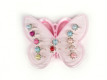 Набор украшений арт. 666-1 "Бабочка" кольца жемчуг набор в кор.= Набор украшений арт. 666-1 "Бабочка" кольца жемчуг набор в кор.=