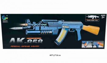 Оружие арт. AK-858-1 Автомат на батар. свет, звук в кор.•