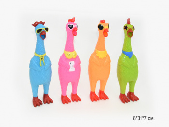 Игрушка резиновая арт. 4225 Курица крикун цвета микс в пак. /12 шт./_ Игрушка резиновая арт. 4225 Курица крикун цвета микс в пак. /12 шт./_