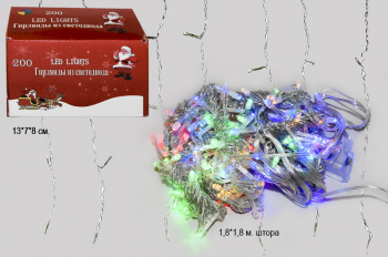 Гирлянда электр. арт. 7521-18-501 Штора цветная 1,8х1,8 м в кор. Гирлянда электр. арт. 7521-18-501 Штора цветная 1,8х1,8 м в кор.