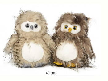 им Сова арт. 209840 Мохнатая белое брюшко 40 см в пак.