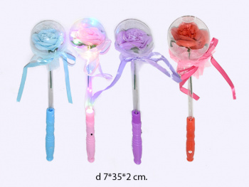 Палочка арт. 2126-57 "Роза" светящаяся 3 режима в пак._