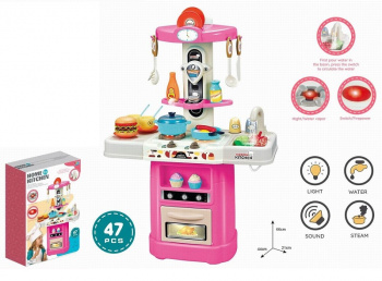 Набор мебели арт. 167-28 Кухня звук, свет, пар, 47 предм. h-66 cm в кор.49,5*14,5*34